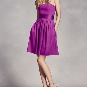 Vera Wang short strapless bridesdress - Fuschia